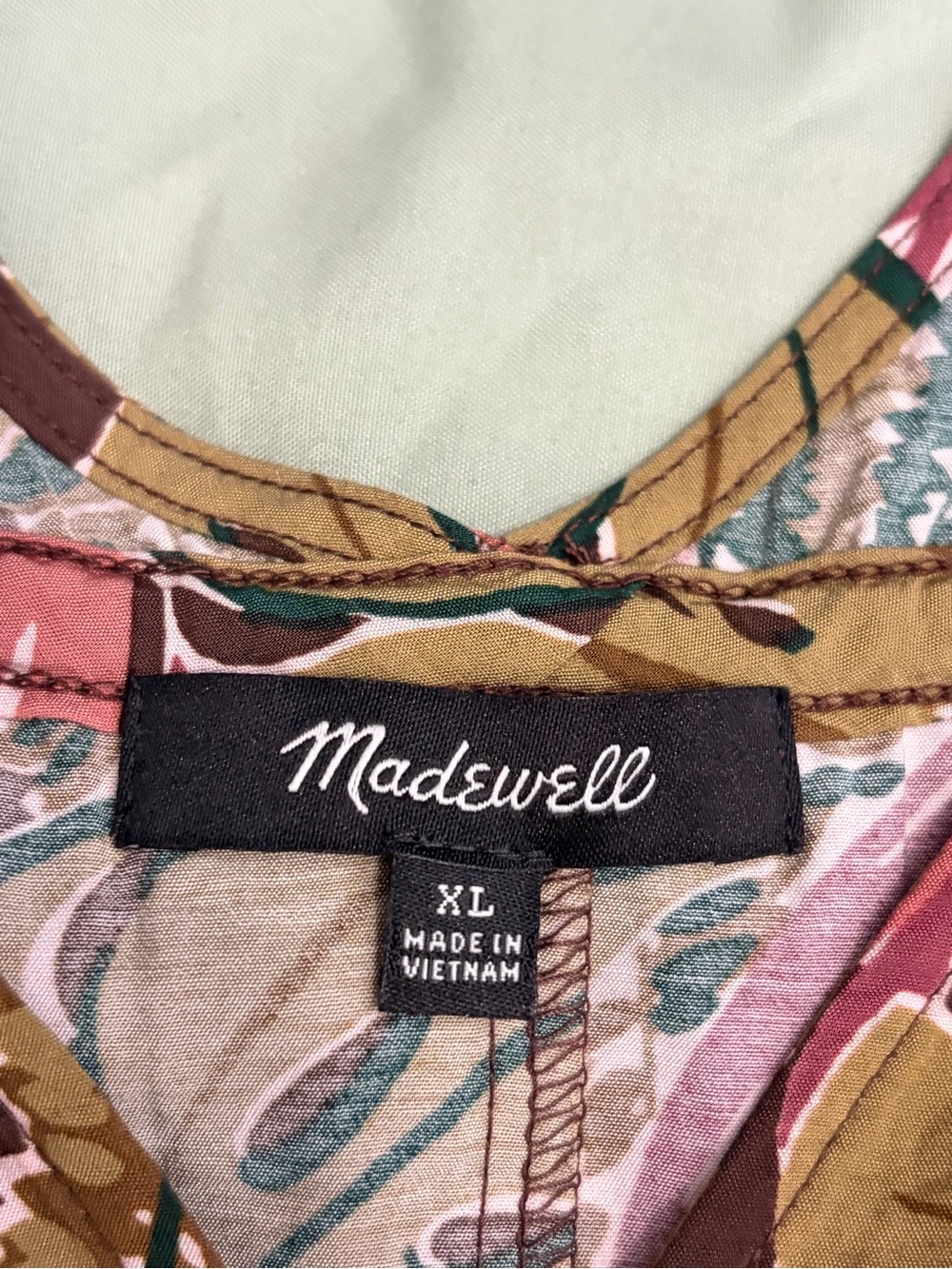 Madewell Tropical Button Shirred Cap-Sleeve Top in Brushstroke Monstera XL - Picture 10 of 14